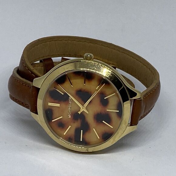 Michael Kors Slim Runway MK2327 Women's Brown Leather Analog Dial Watch UC624 - Picture 7 of 12